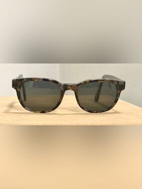 Classic Tortoiseshell Polarized Men's Sunglasses - Dark Green Lenses